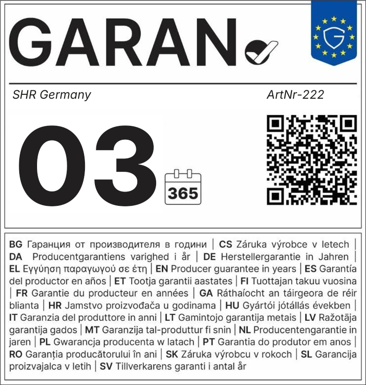 Offizielles EU GARAN Garantielabel
